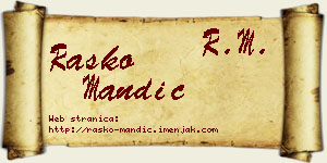Raško Mandić vizit kartica